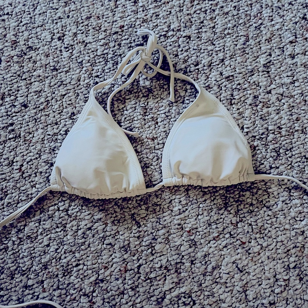 white bikini top